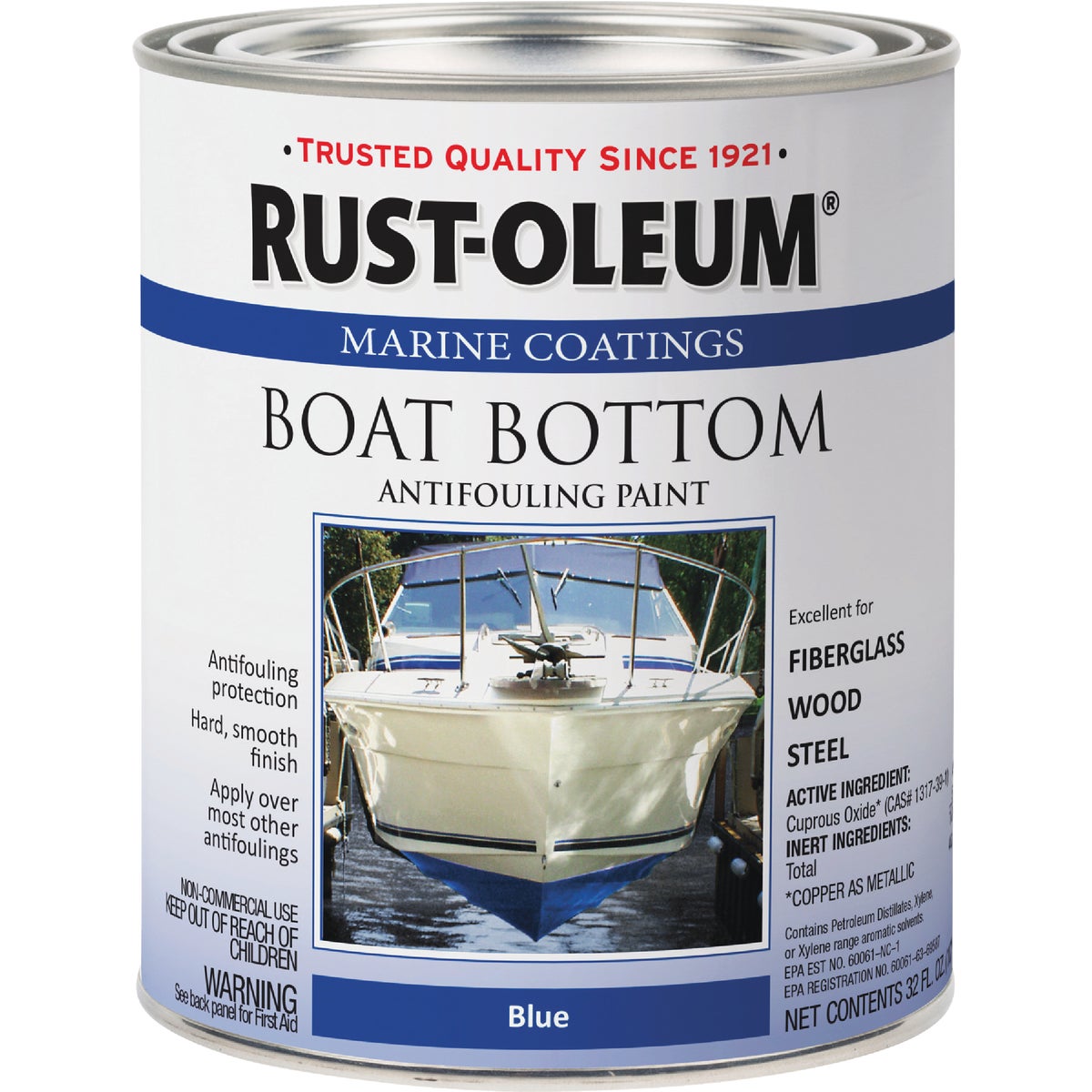 Rust-Oleum Marine Boat Bottom Antifouling Paint, Blue, 1 Qt. Image 7