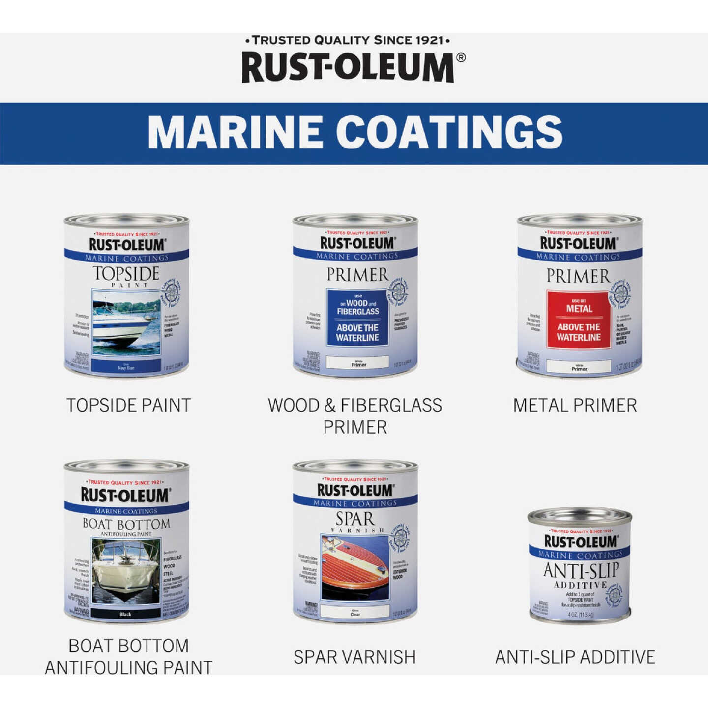 Rust-Oleum Flat Marine Primer, White, 1 Qt. Image 7