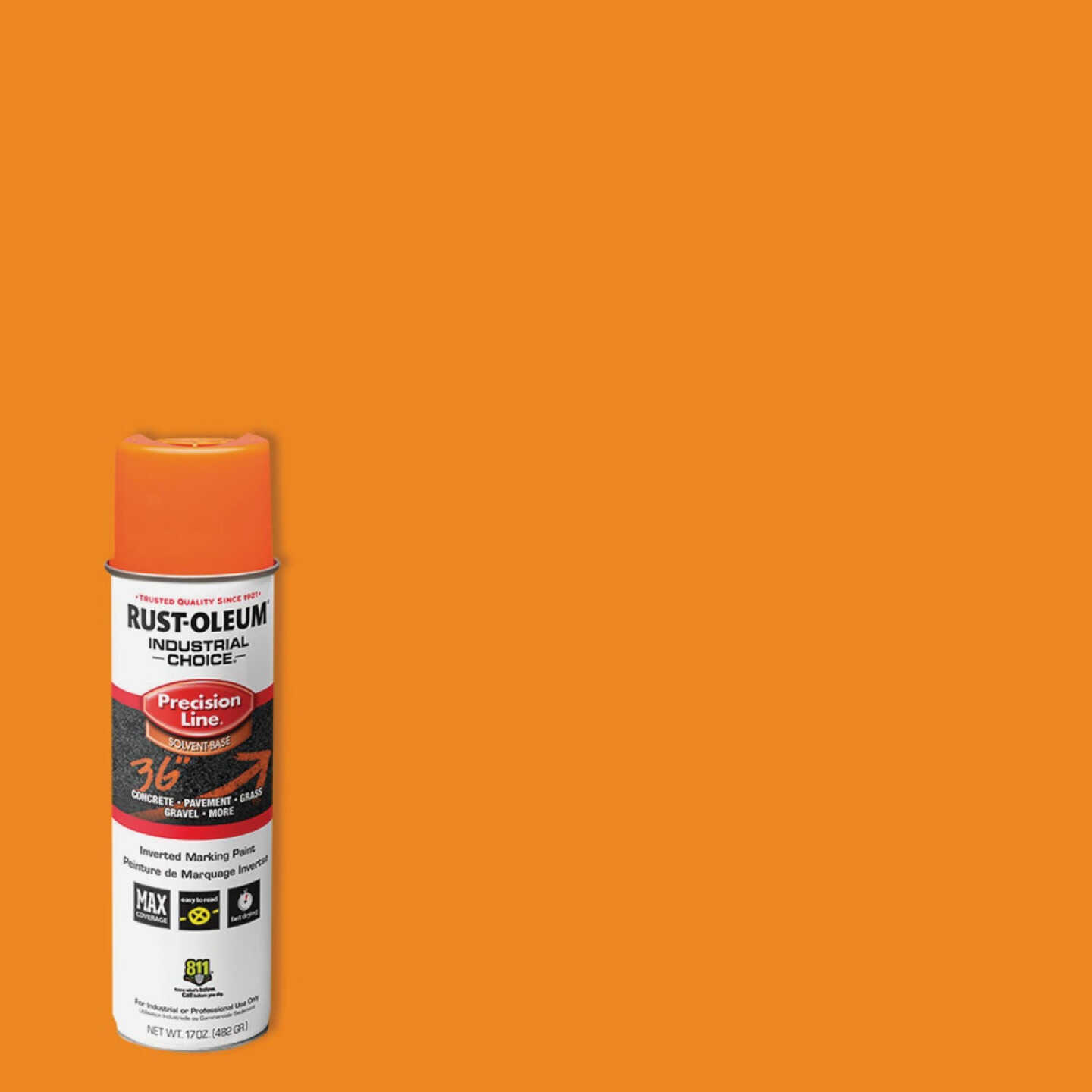 Rust-Oleum Industrial Choice Fluorescent Orange 17 Oz. Inverted Marking Spray Paint Image 1