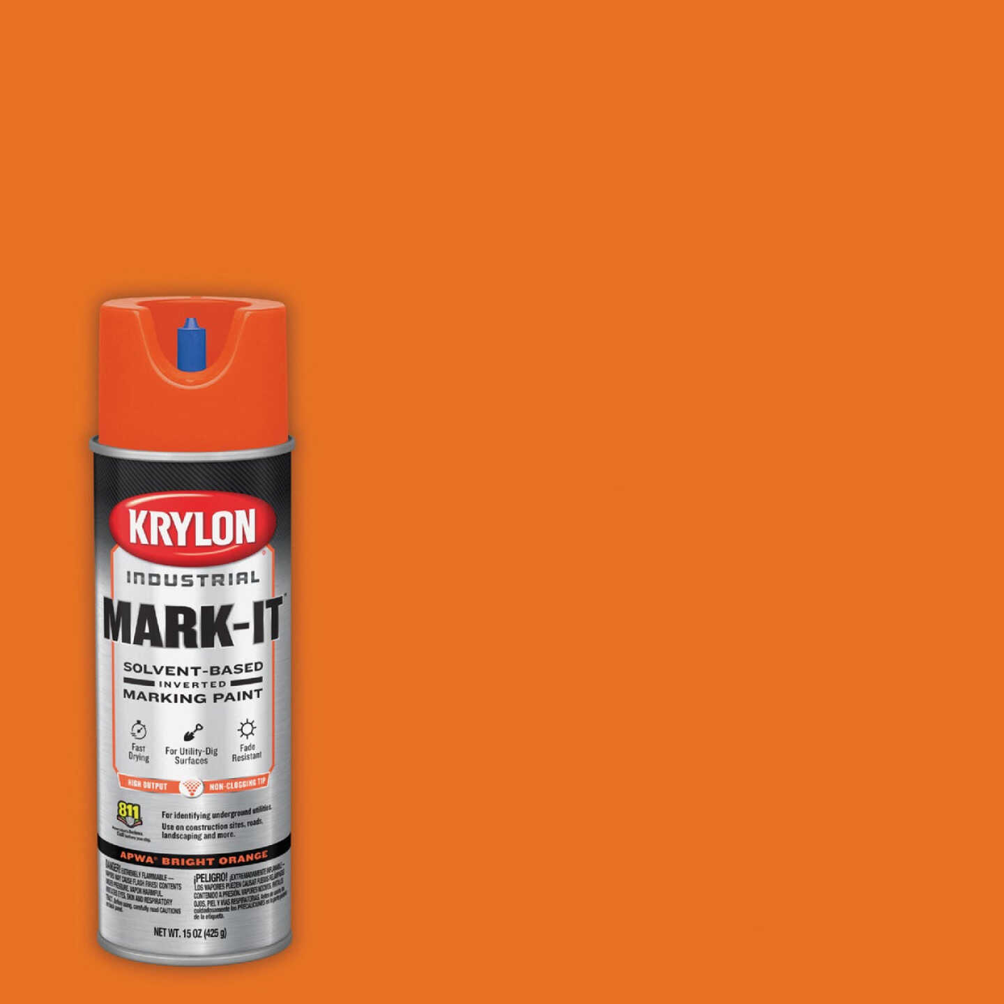 Krylon Mark-It 730608 Industrial SB APWA Bright Orange Inverted Marking Paint Image 1