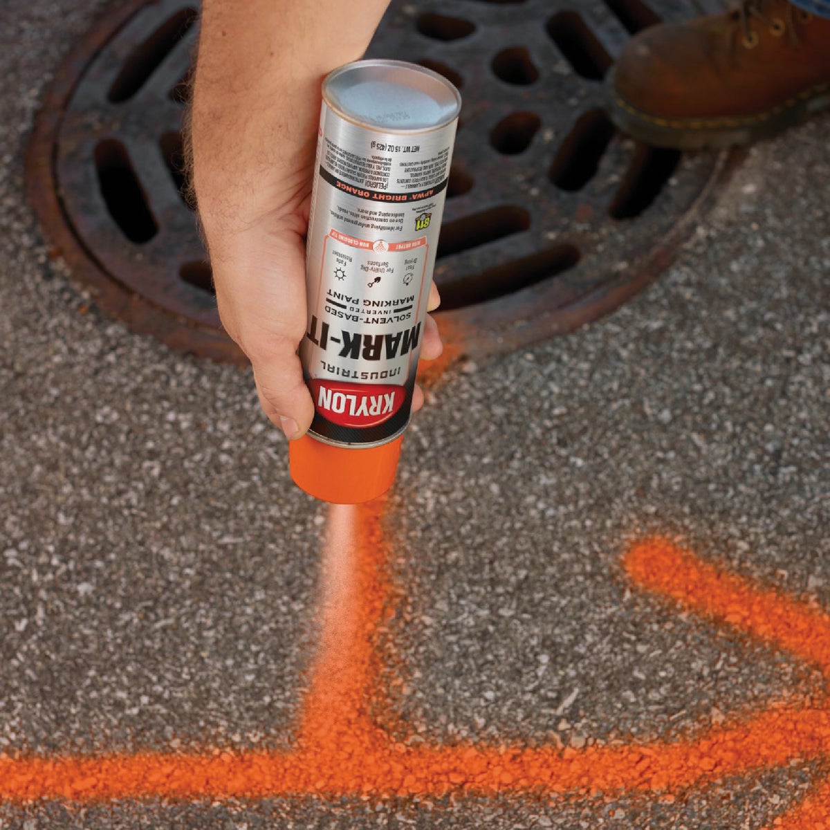 Krylon Mark-It 730608 Industrial SB APWA Bright Orange Inverted Marking Paint Image 4
