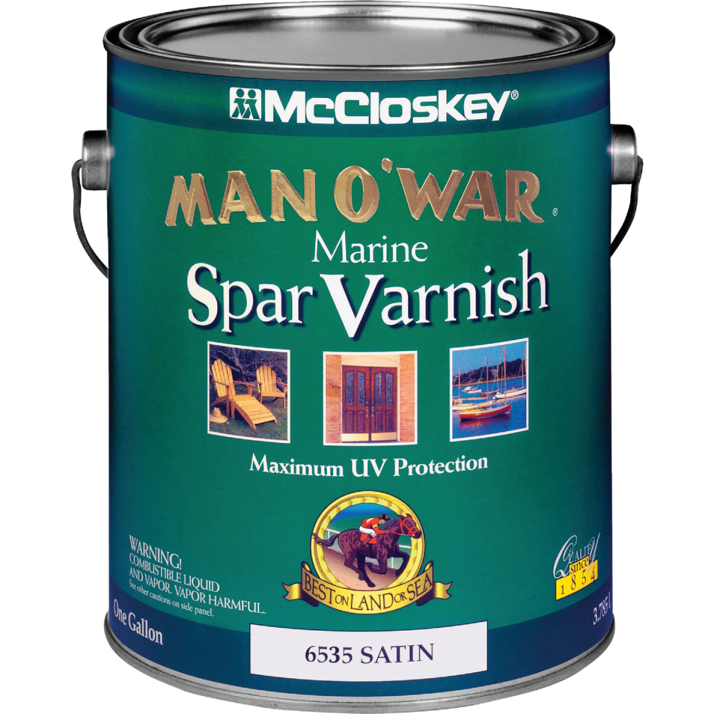 McCloskey Man O'War Satin Low VOC Marine Spar Interior & Exterior Varnish, Gallon Image 1
