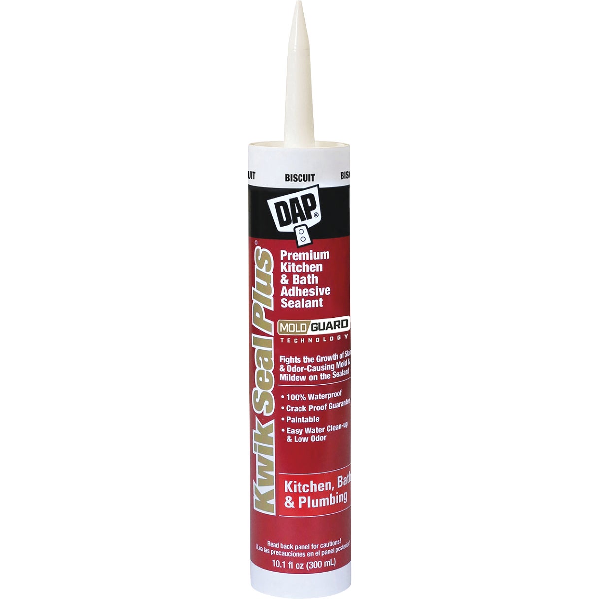 DAP Kwik Seal Plus 10.1 Oz. Biscuit Premium Kitchen & Bath Adhesive Sealant Image 1