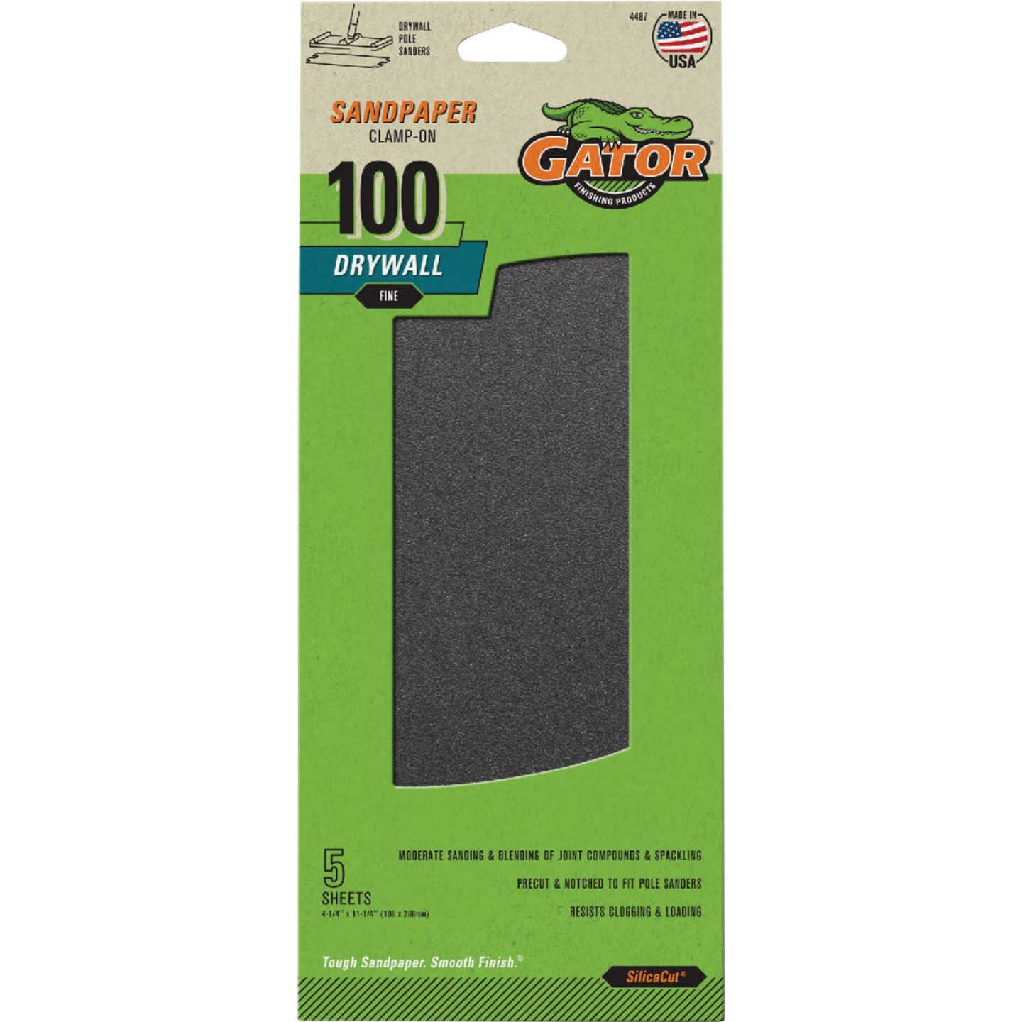 Gator Grit 4.25 In. x 11.25 In. Fine 100 Grit Drywall Paper (5-Pack) Image 1