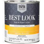 Best Look Latex Premium Paint & Primer In One Eggshell Interior Wall Paint, Bright White, 1 Qt. Image 1