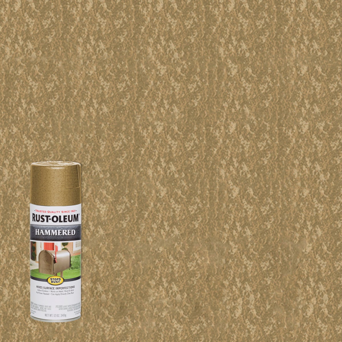 Rust-Oleum Stops Rust Gold Metallic 12 Oz. Hammered Finish Spray Paint