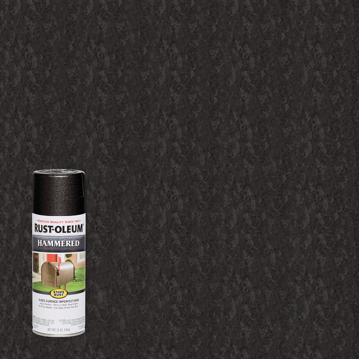Rust-Oleum Stops Rust Black Metallic 12 Oz. Hammered Finish Spray Paint