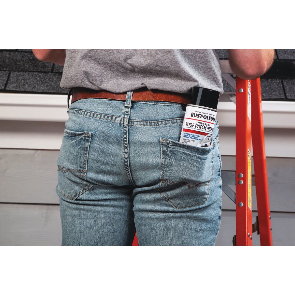 Rust-Oleum 13 Oz. Roofing Triple Thick Roof Patch & Sealer Black Spray Image 6