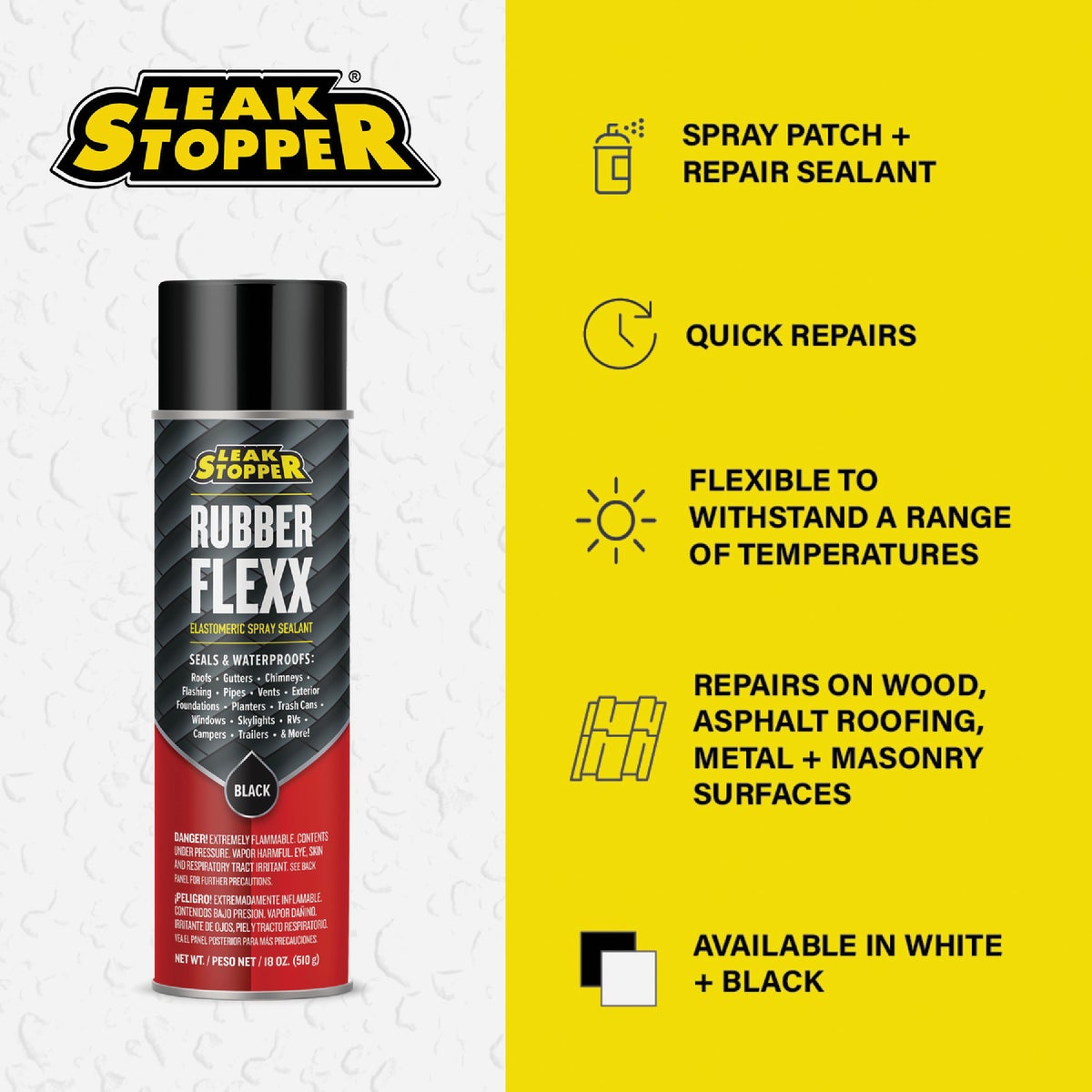 Black Jack Leak Stopper 18 Oz. Black Rubber Flexx Spray Sealant Image 2