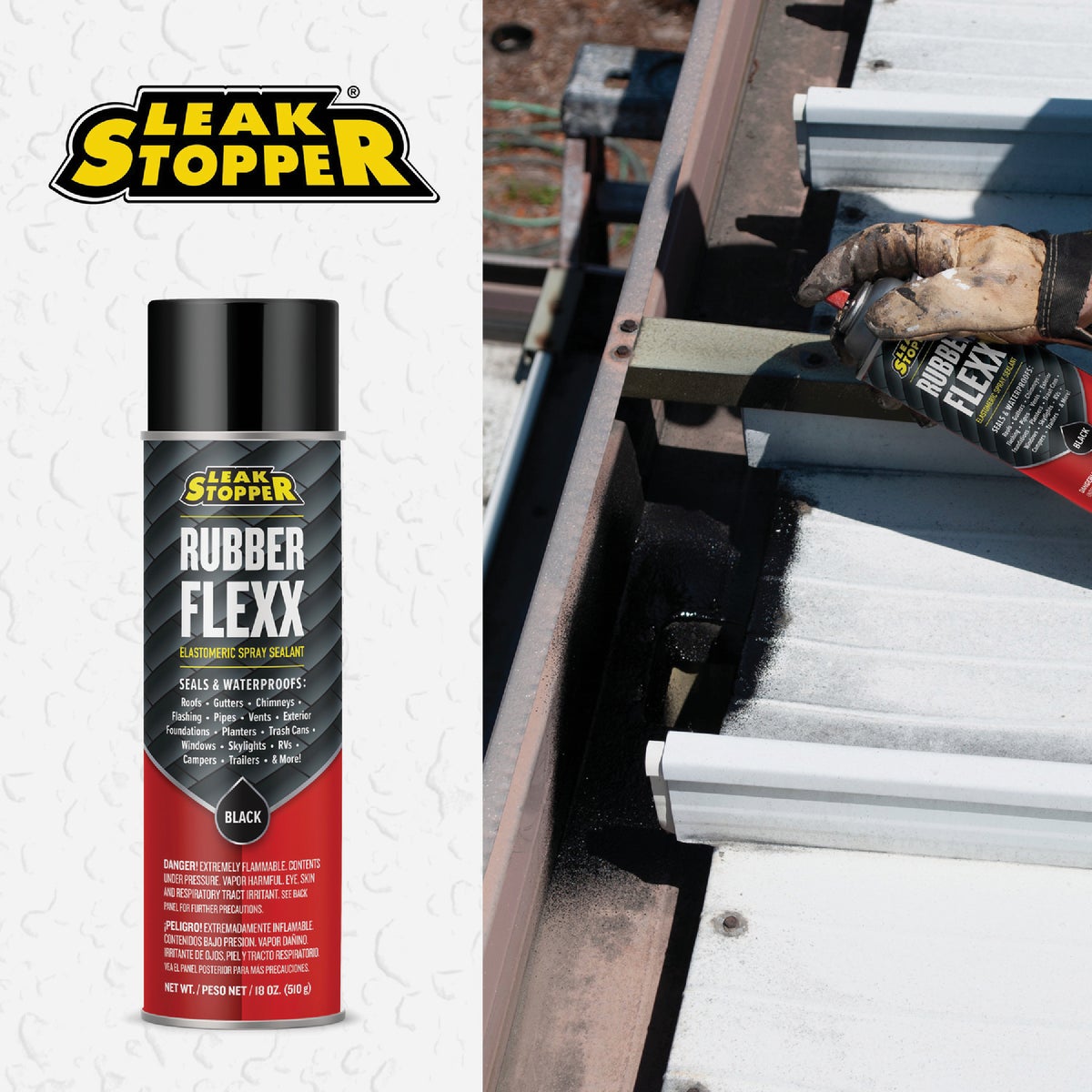 Black Jack Leak Stopper 18 Oz. Black Rubber Flexx Spray Sealant Image 5