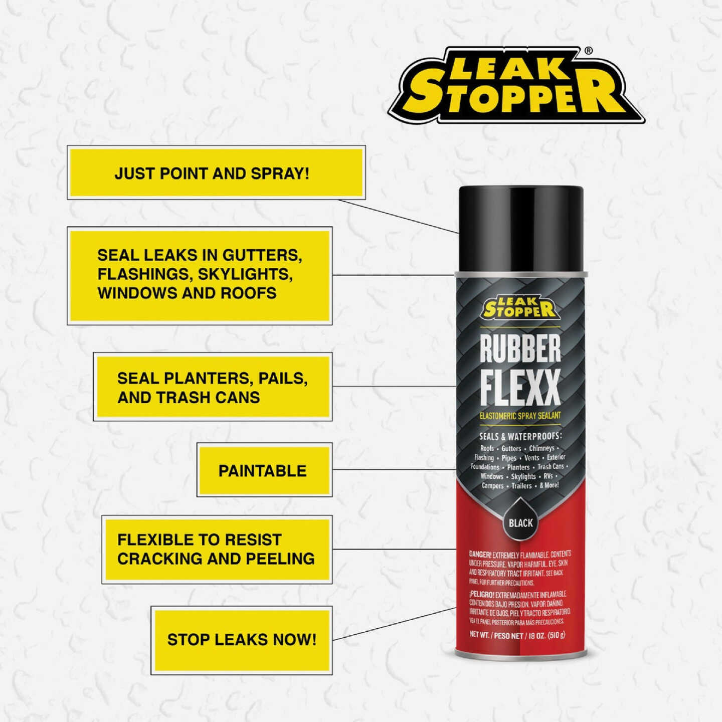 Black Jack Leak Stopper 18 Oz. Black Rubber Flexx Spray Sealant Image 3