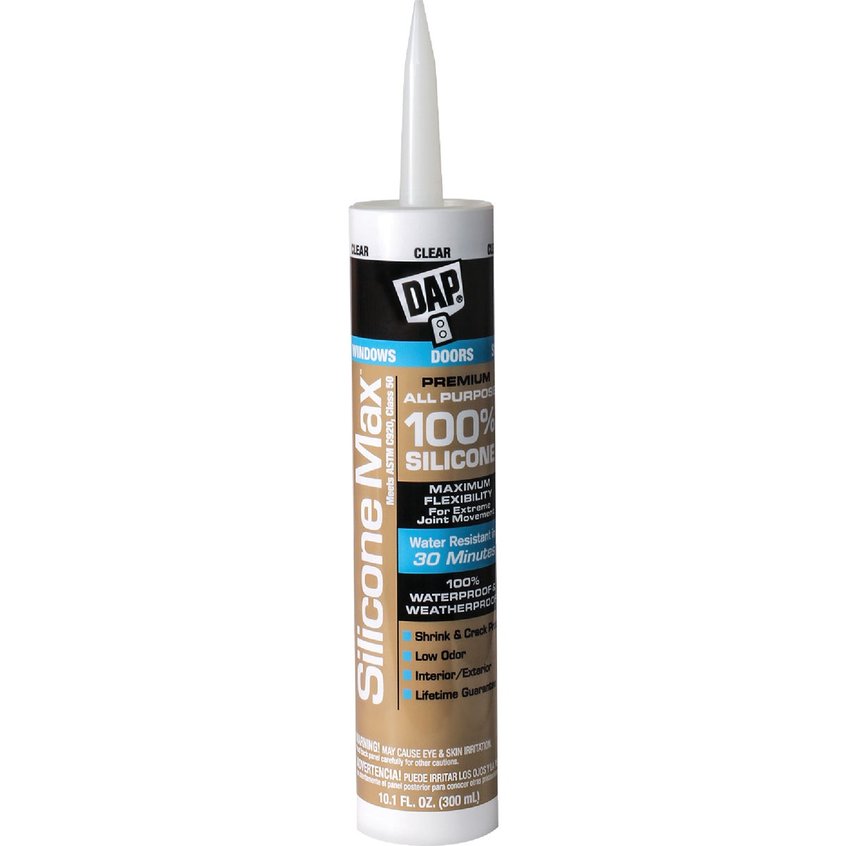 DAP Silicone Max 10.1 Oz. Clear Premium All Purpose
100% Silicone Sealant Image 1