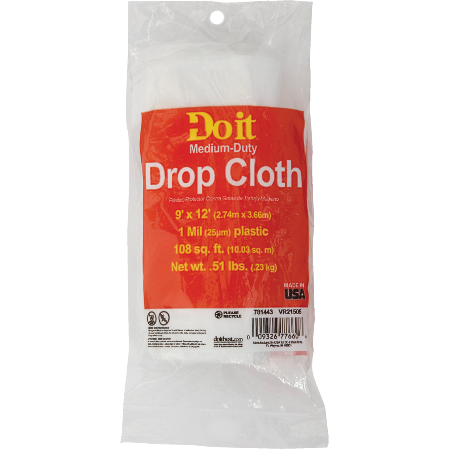 Do it Plastic 9 Ft. x 12 Ft. 1 mil Drop Cloth Image 1