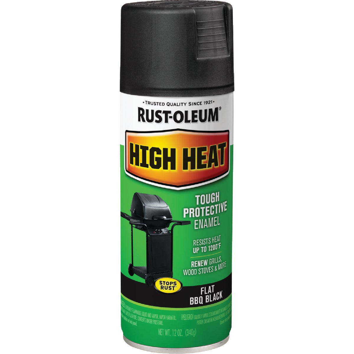 Rust-Oleum Black Flat 12 Oz. High Heat Spray Paint Image 7