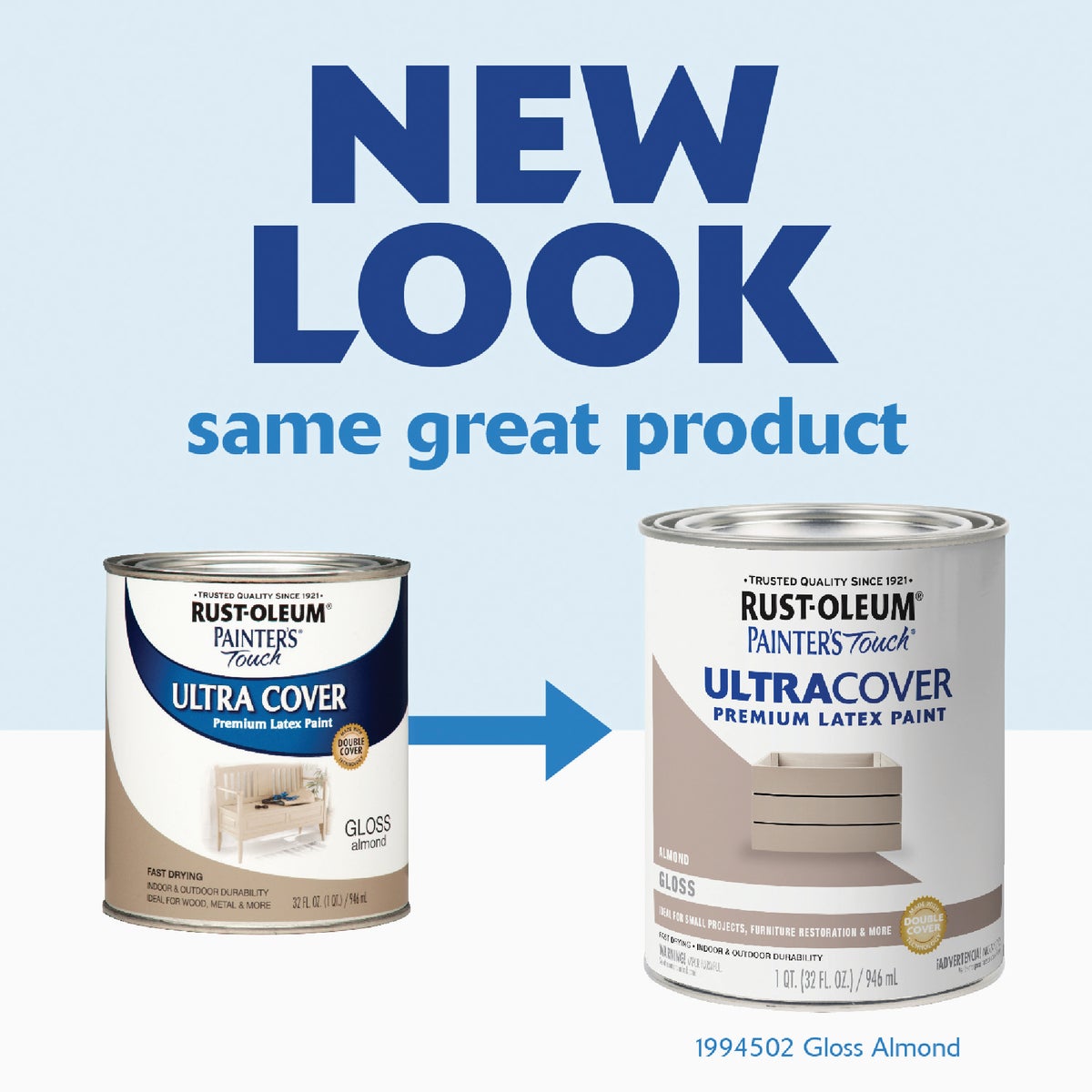 Rust-Oleum Painter's Touch 2X Ultra Cover Premium Latex Paint, Gloss Almond, 1 Qt. Image 2