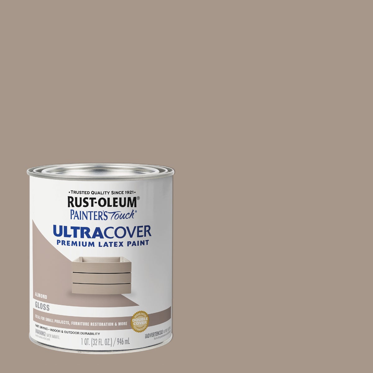 Rust-Oleum Painter's Touch 2X Ultra Cover Premium Latex Paint, Gloss Almond, 1 Qt. Image 1