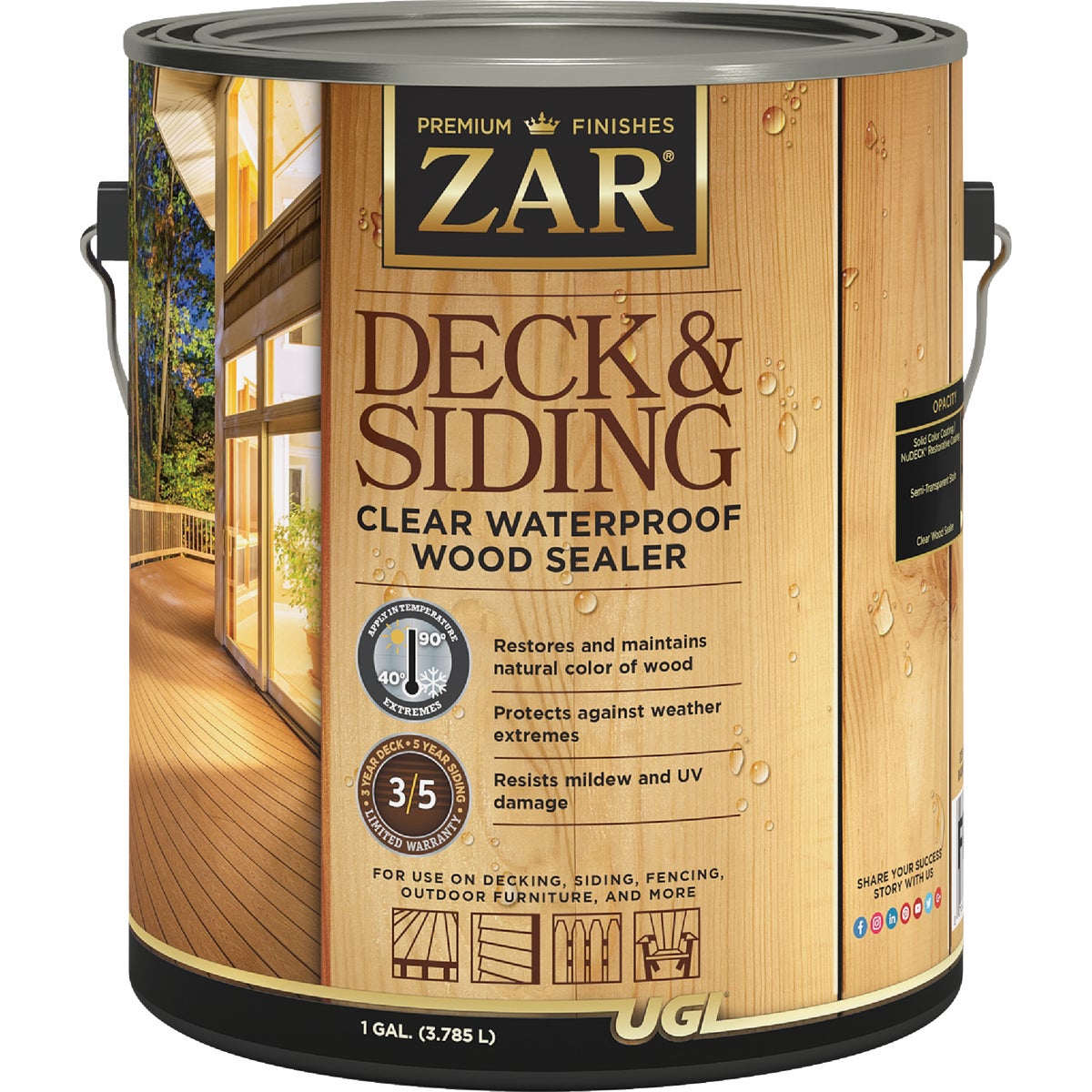 ZAR 1 Gal. Deck & Siding Clear Waterproof Wood Sealer