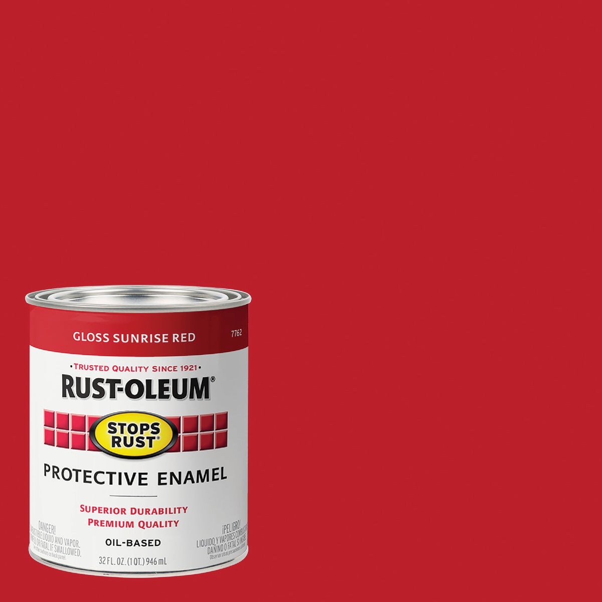 Rust-Oleum Stops Rust Oil Based Gloss Protective Rust Control Enamel, Sunrise Red, 1 Qt. Image 1