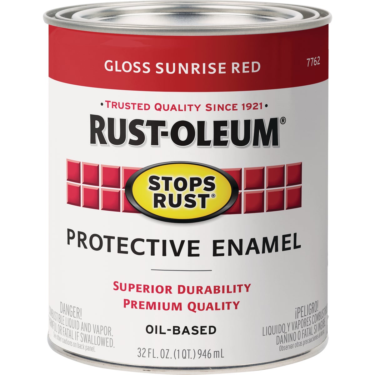 Rust-Oleum Stops Rust Oil Based Gloss Protective Rust Control Enamel, Sunrise Red, 1 Qt. Image 7