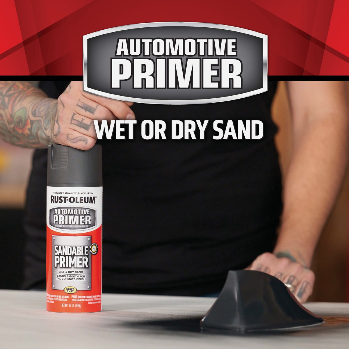 Rust-Oleum Automotive Sandable Primer Spray, 12 Oz., Black Image 5