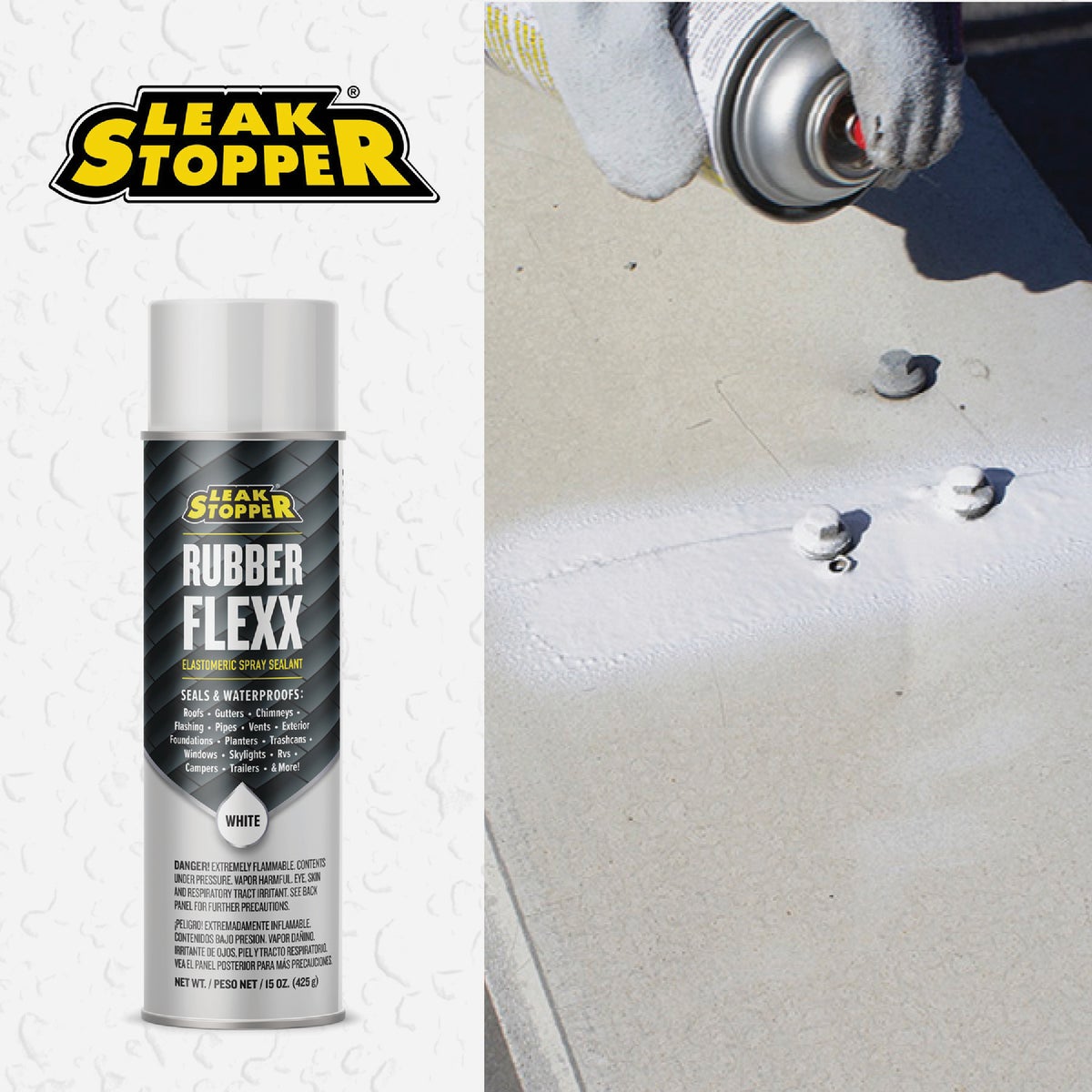Black Jack Leak Stopper 15 Oz. White Rubber Flexx Spray Sealant Image 5