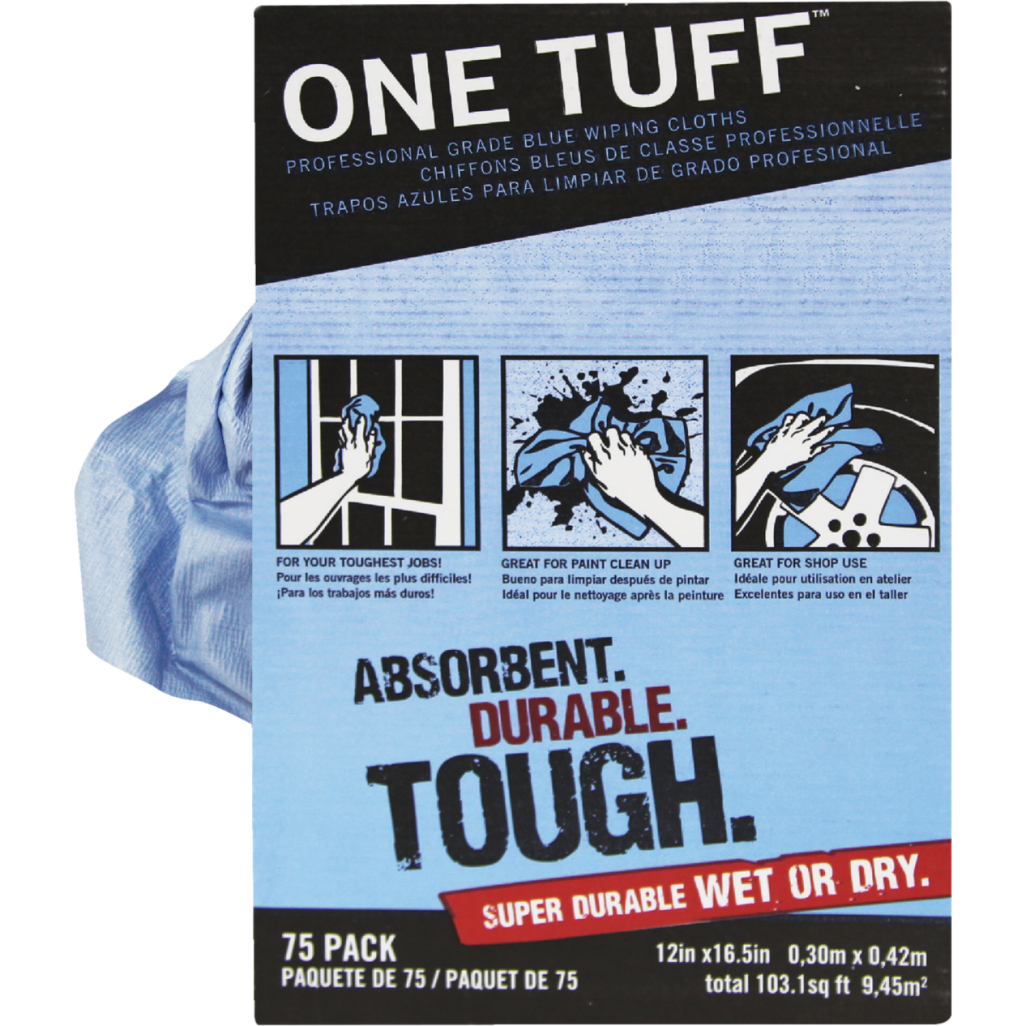 Trimaco One Tuff Wiper Cloths (75-Pack) Image 1