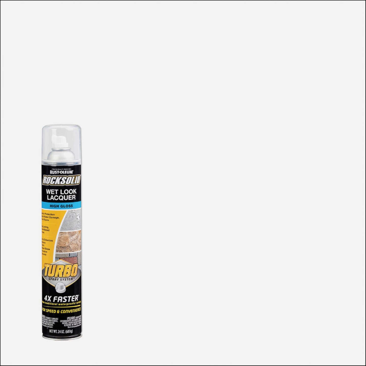 Rust-Oleum RockSolid 24 Oz. Turbo Spray System High Gloss Wet Look Lacquer Spray Sealer Image 1