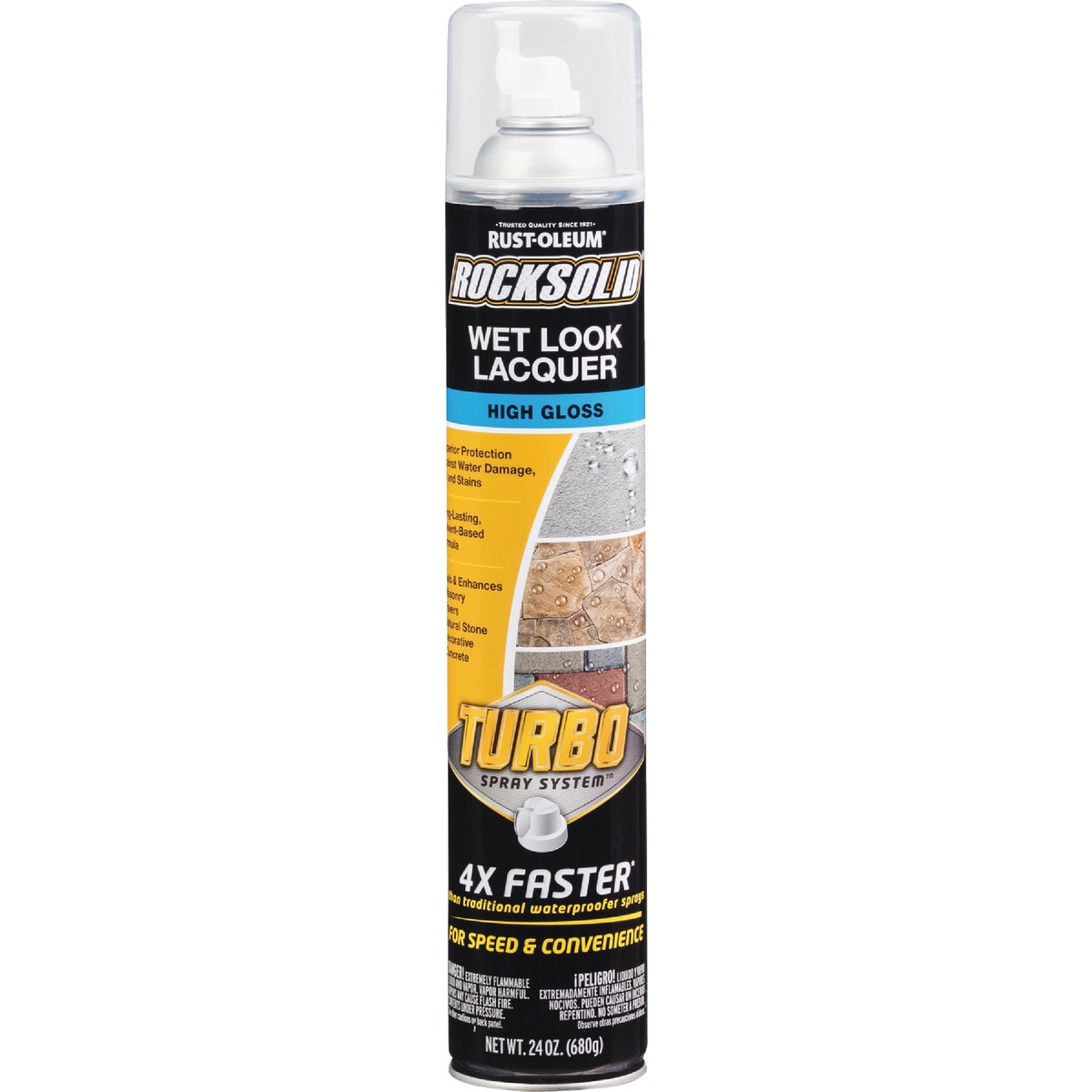 Rust-Oleum RockSolid 24 Oz. Turbo Spray System High Gloss Wet Look Lacquer Spray Sealer Image 2