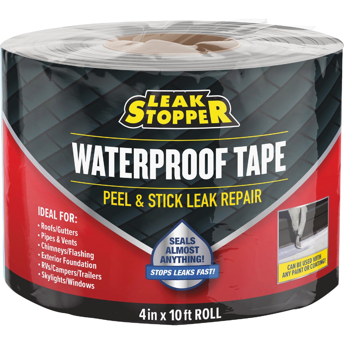 Leak Stopper Rubber Flexx 4 In. x 10 Ft. Waterproofing & Seam Tape Image 1