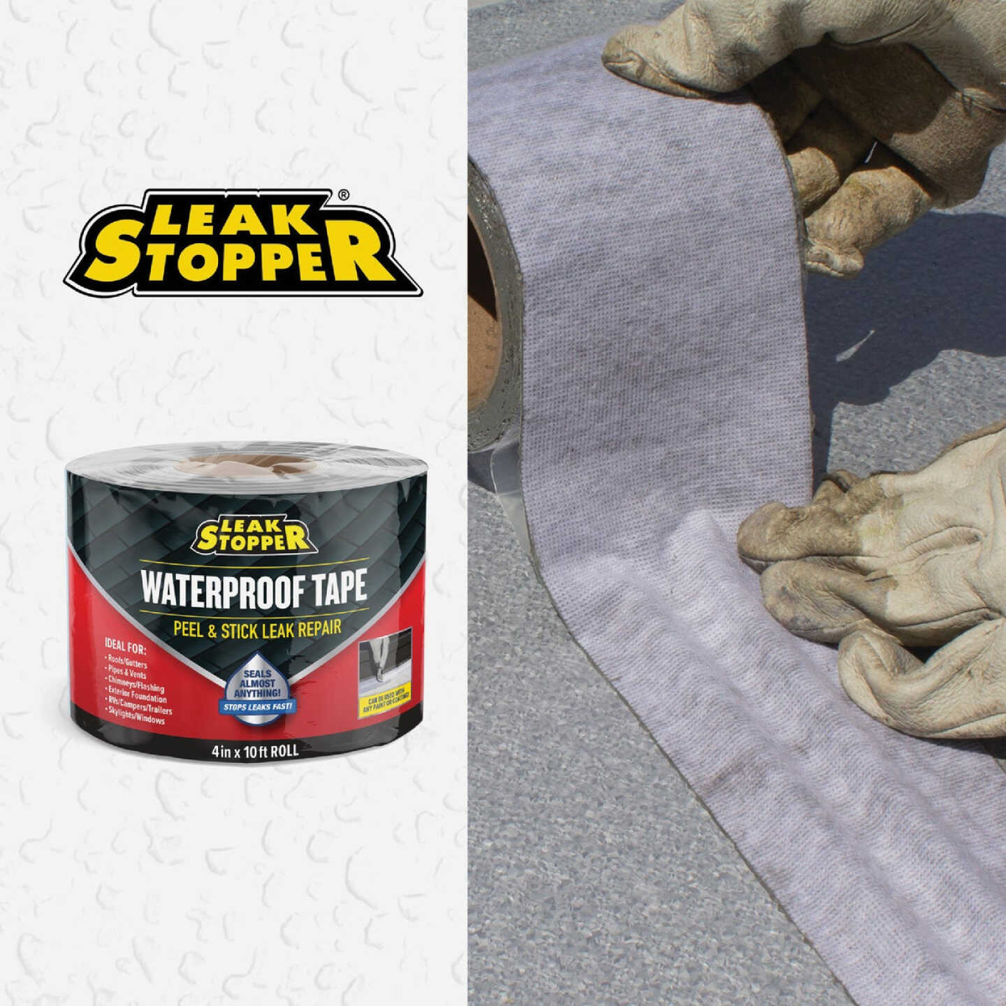 Leak Stopper Rubber Flexx 4 In. x 10 Ft. Waterproofing & Seam Tape Image 4