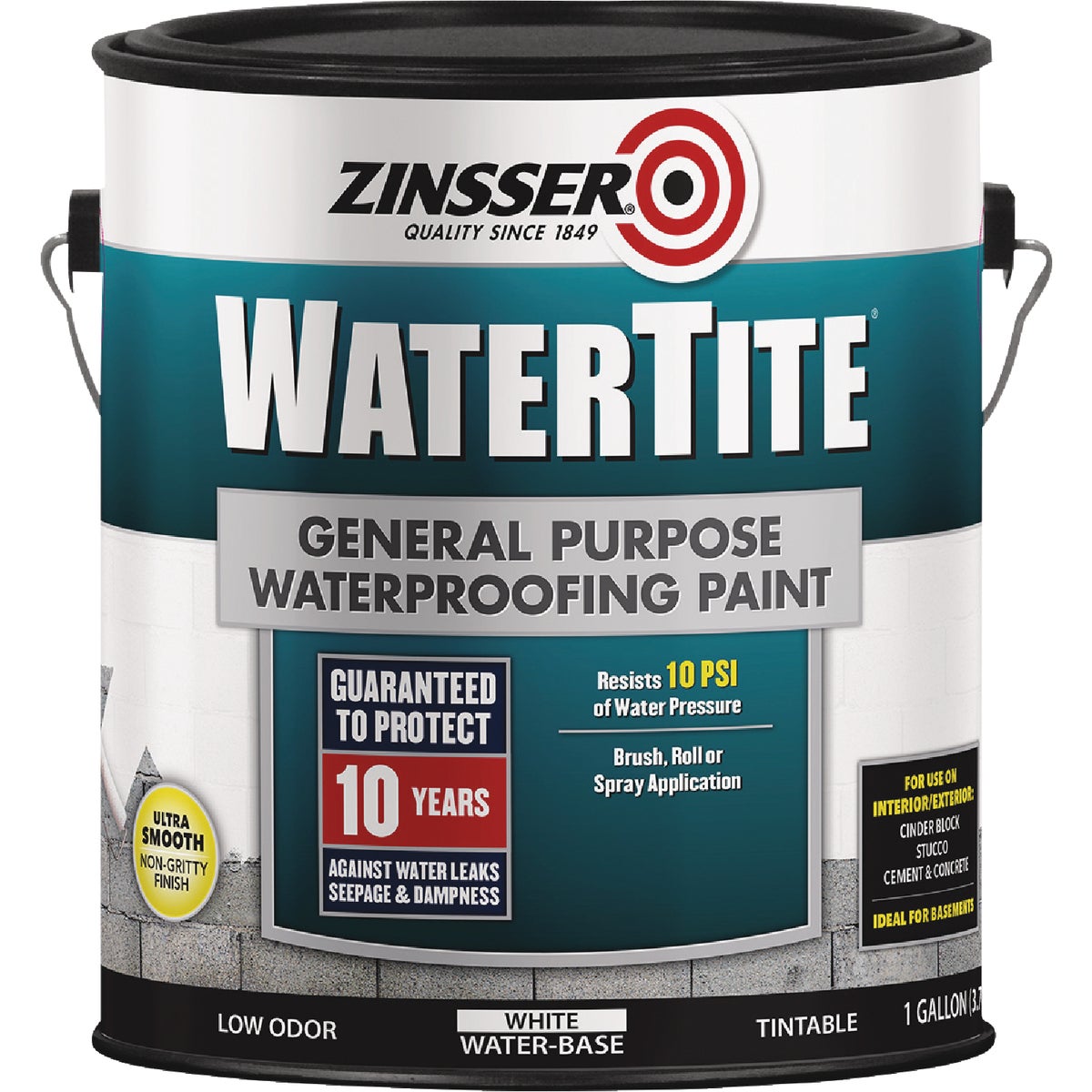 Zinsser WaterTite White General Purpose Waterproofing Paint, 1 Gal. Image 6