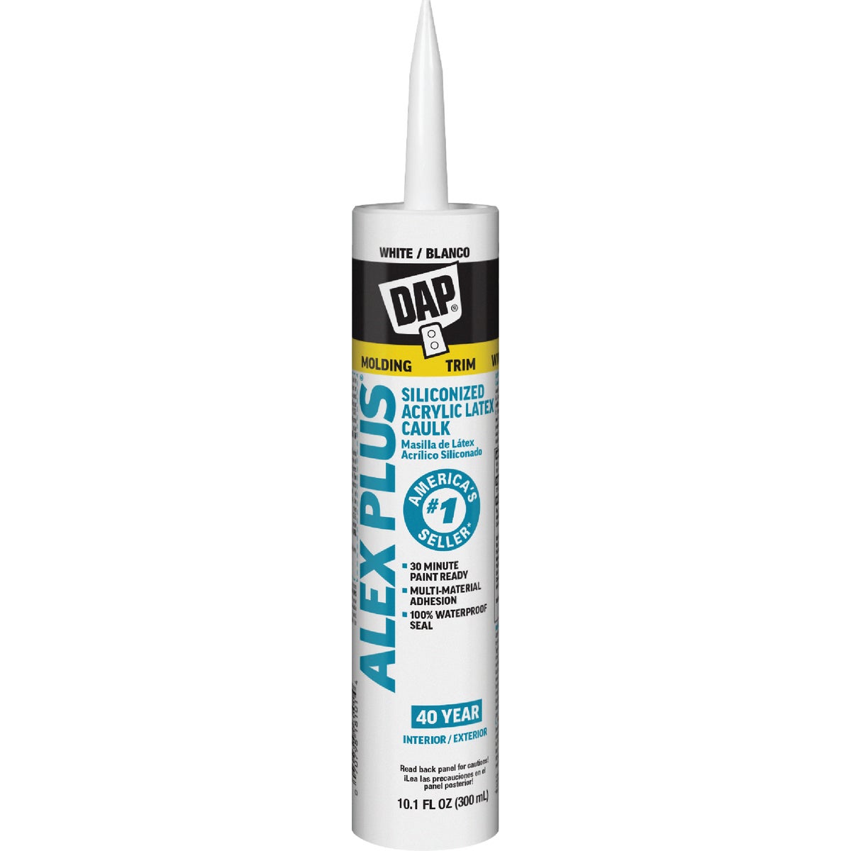 Dap Alex Plus 10.1 Oz. All Purpose White Siliconized Acrylic Latex Caulk Image 1