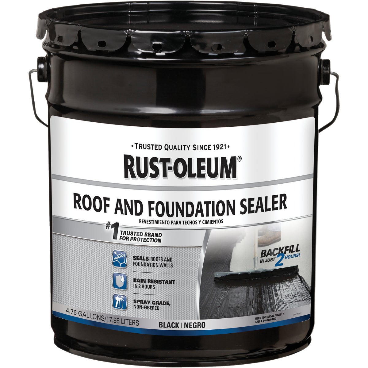 Rust-Oleum 4.75 Gal. Black Roof and Foundation Sealer Image 3