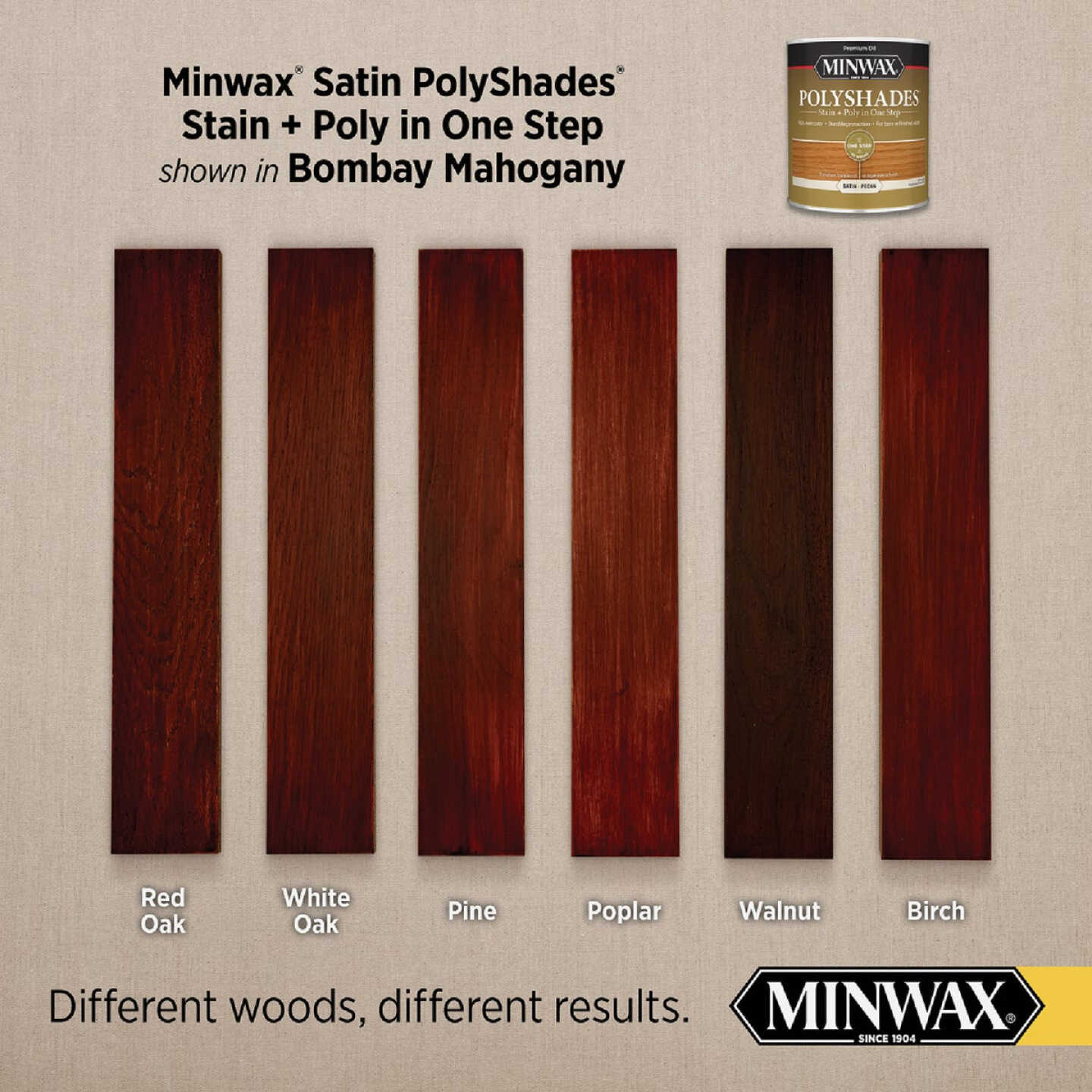 Minwax Polyshades 1 Qt. Satin Stain & Finish Polyurethane In 1-Step, Bombay Mahogany Image 3