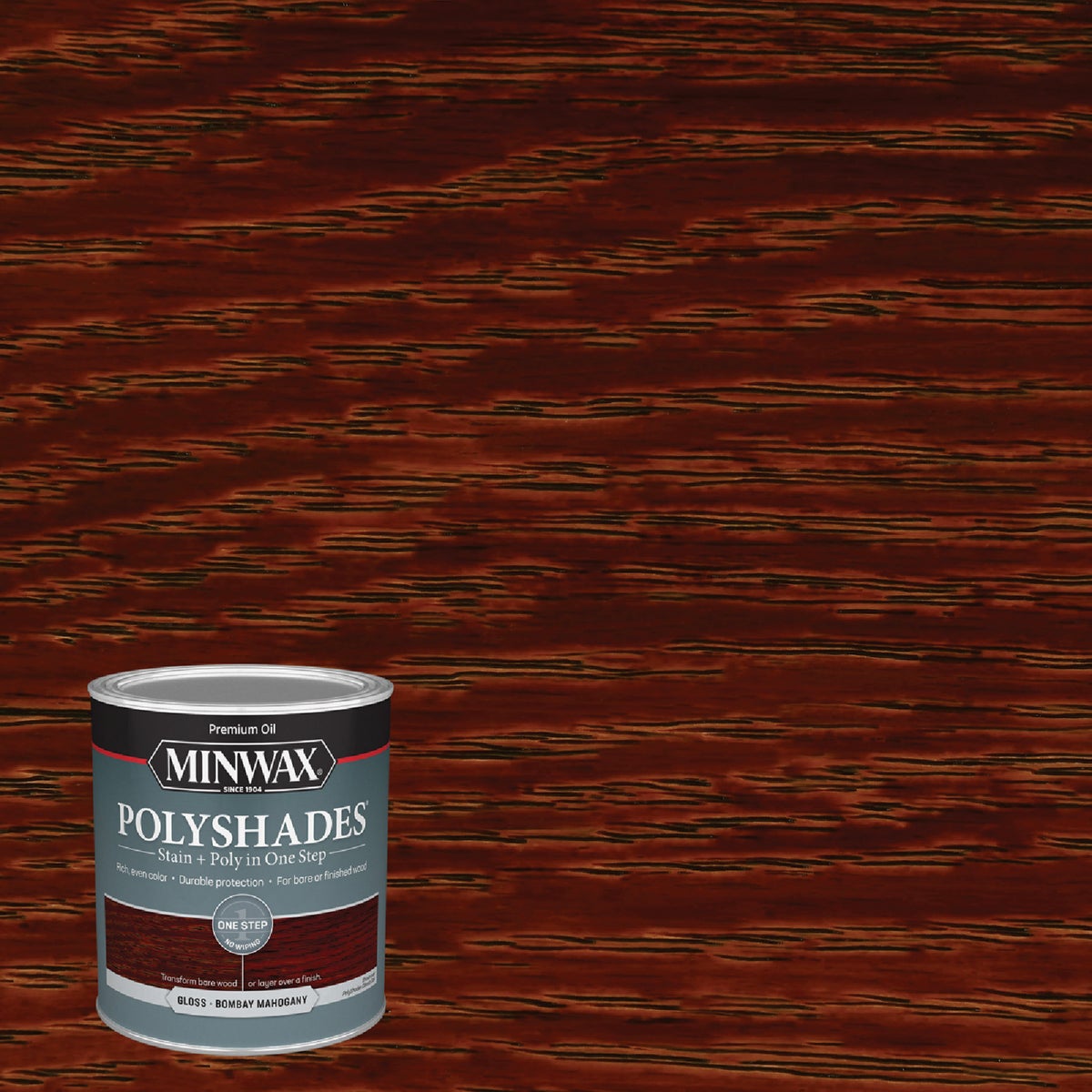 Minwax Polyshades 1 Qt. Gloss Stain & Finish Polyurethane In 1-Step, Bombay Mahogany