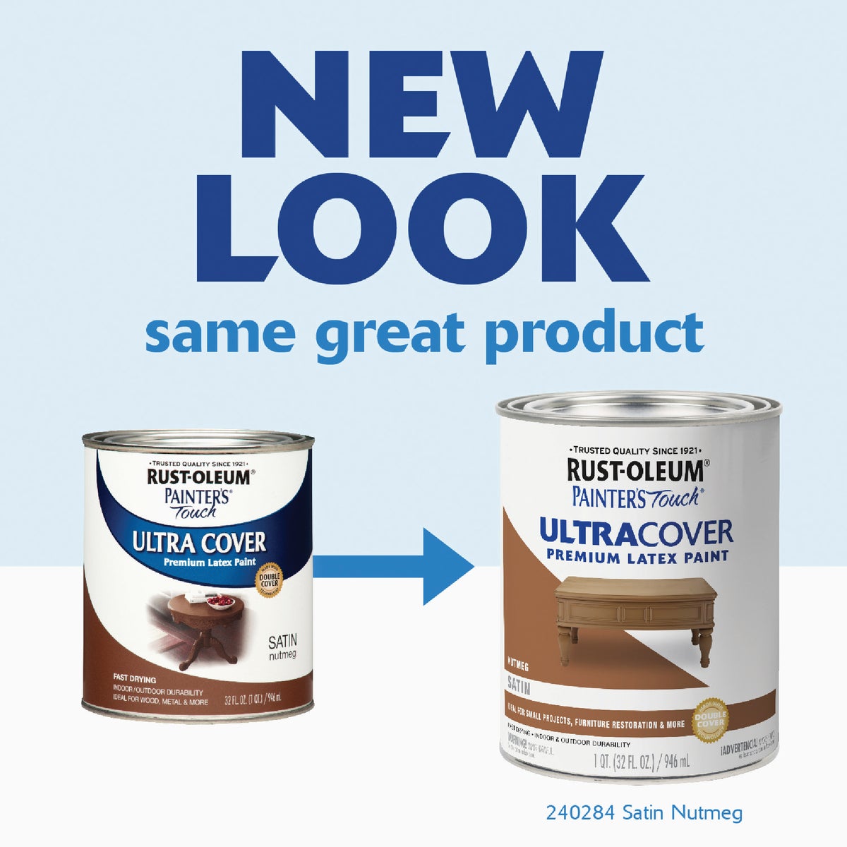 Rust-Oleum Painter's Touch 2X Ultra Cover Premium Latex Paint, Satin Nutmeg, 1 Qt. Image 2
