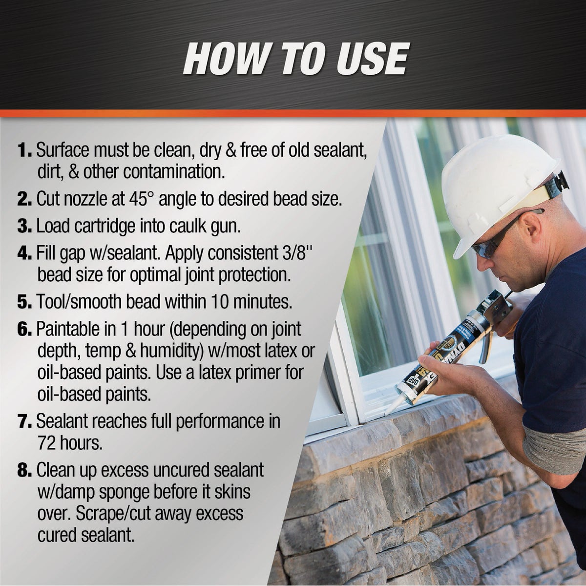 Dap Dynaflex Ultra 5.5 Oz. White Advanced Exterior Sealant for Window, Door & Siding Image 5