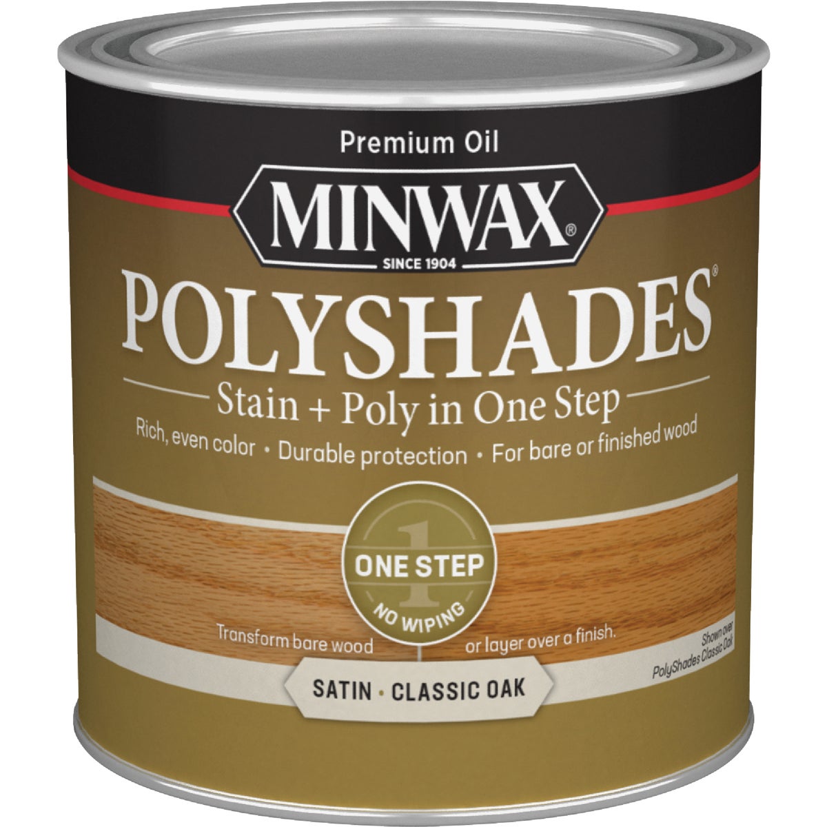 Minwax Polyshades 1/2 Pt. Satin Stain & Finish Polyurethane In 1-Step, Classic Oak Image 7