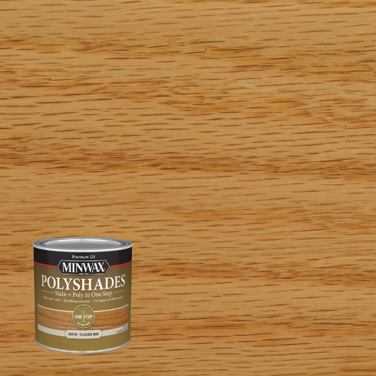 Minwax Polyshades 1/2 Pt. Satin Stain & Finish Polyurethane In 1-Step, Classic Oak