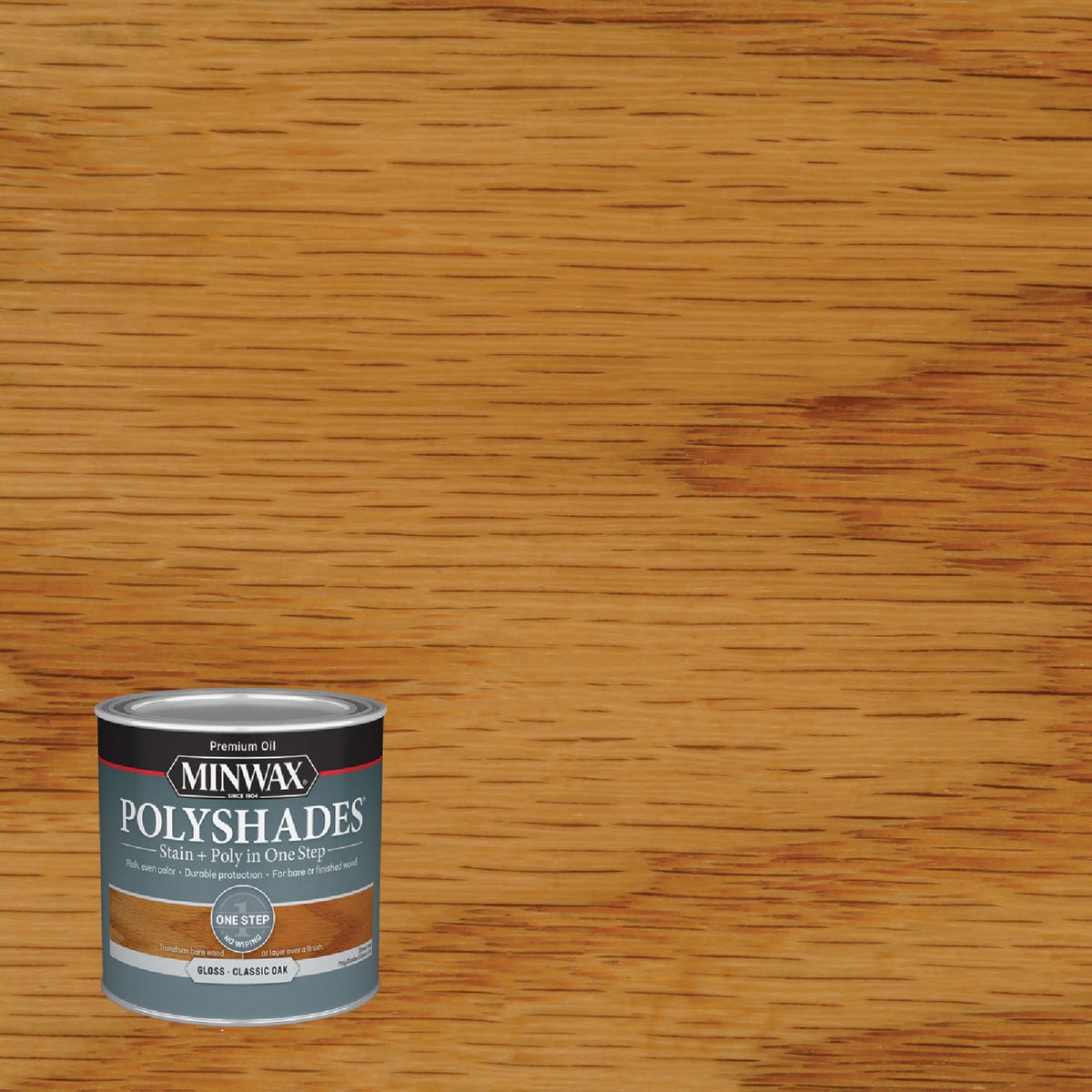 Minwax Polyshades 1/2 Pt. Gloss Stain & Finish Polyurethane In 1-Step, Classic Oak