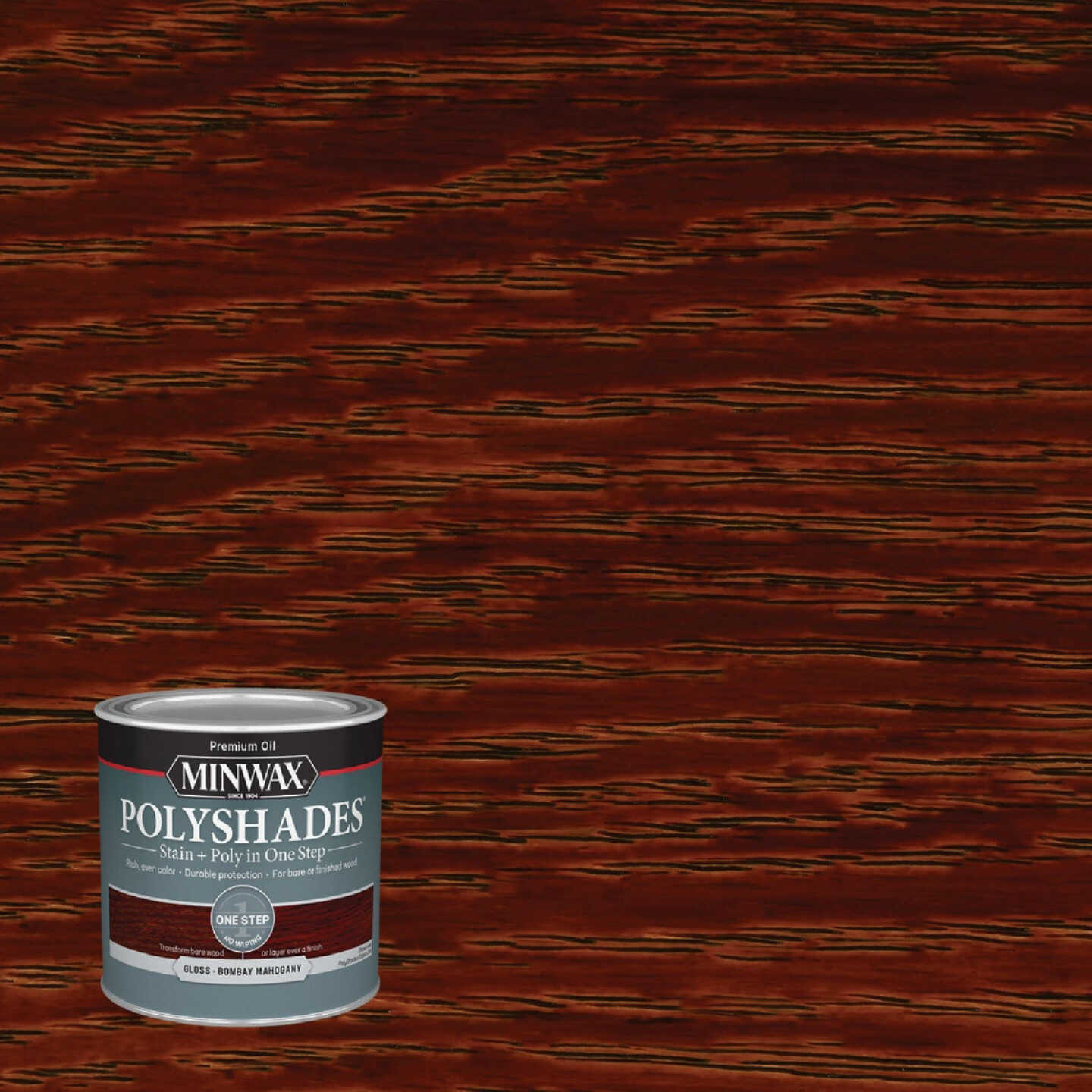 Minwax Polyshades 1/2 Pt. Gloss Stain & Finish Polyurethane In 1-Step, Bombay Mahogany Image 1