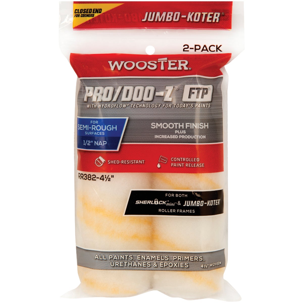 Wooster Jumbo-Koter Pro/Doo-Z FTP 4-1/2 In. x 1/2 In. Woven Paint Roller Cover (2-Pack) Image 1