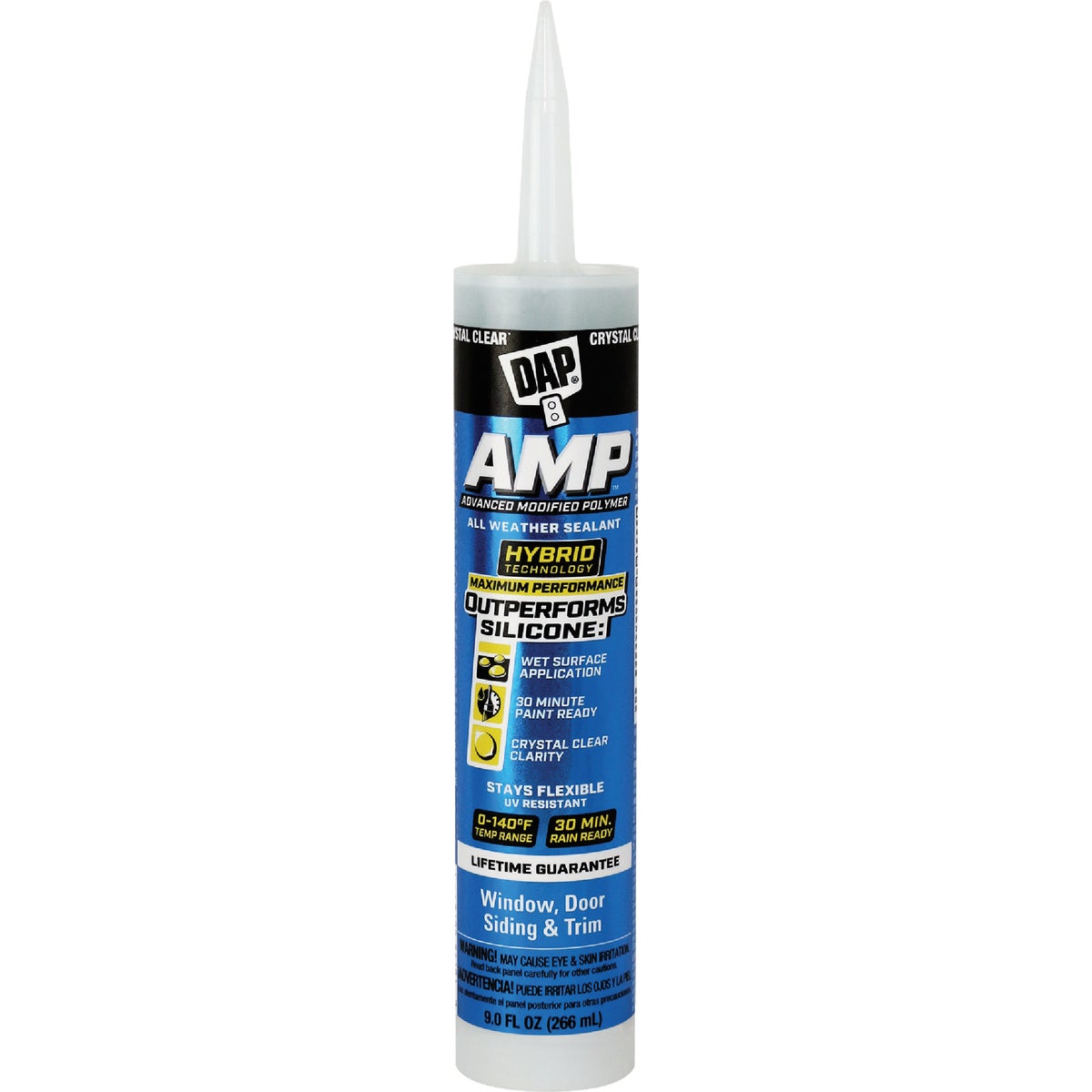 DAP AMP 9 Oz. Advanced Modified Polymer All Weather Window, Door, & Siding Sealant, Crystal Clear Image 1