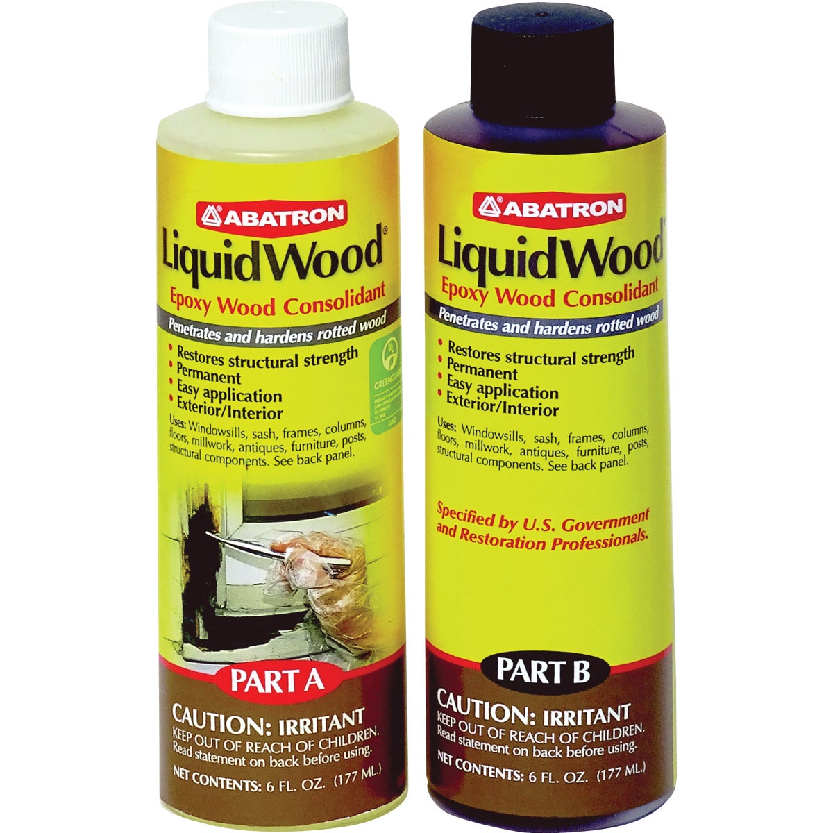 Abatron LiquidWood - Includes 6 Oz. Part & 6 Oz. Part B Image 1