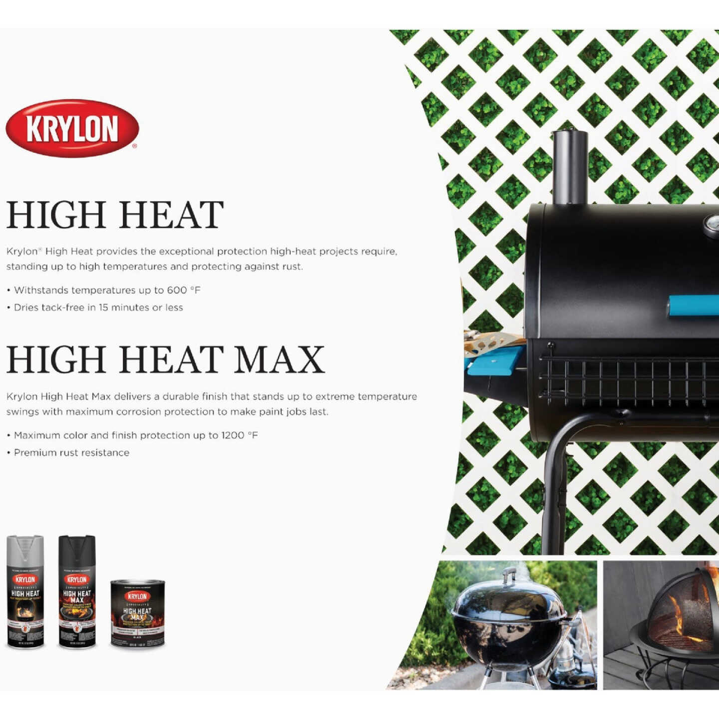 Krylon Flat Black 12 Oz. High Heat Spray Paint Image 4