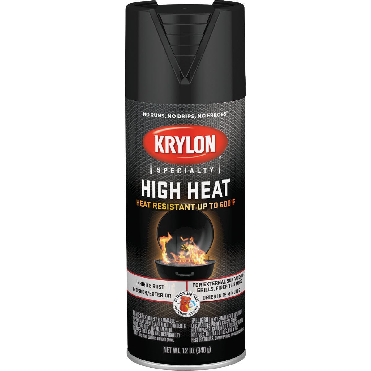 Krylon Flat Black 12 Oz. High Heat Spray Paint Image 5