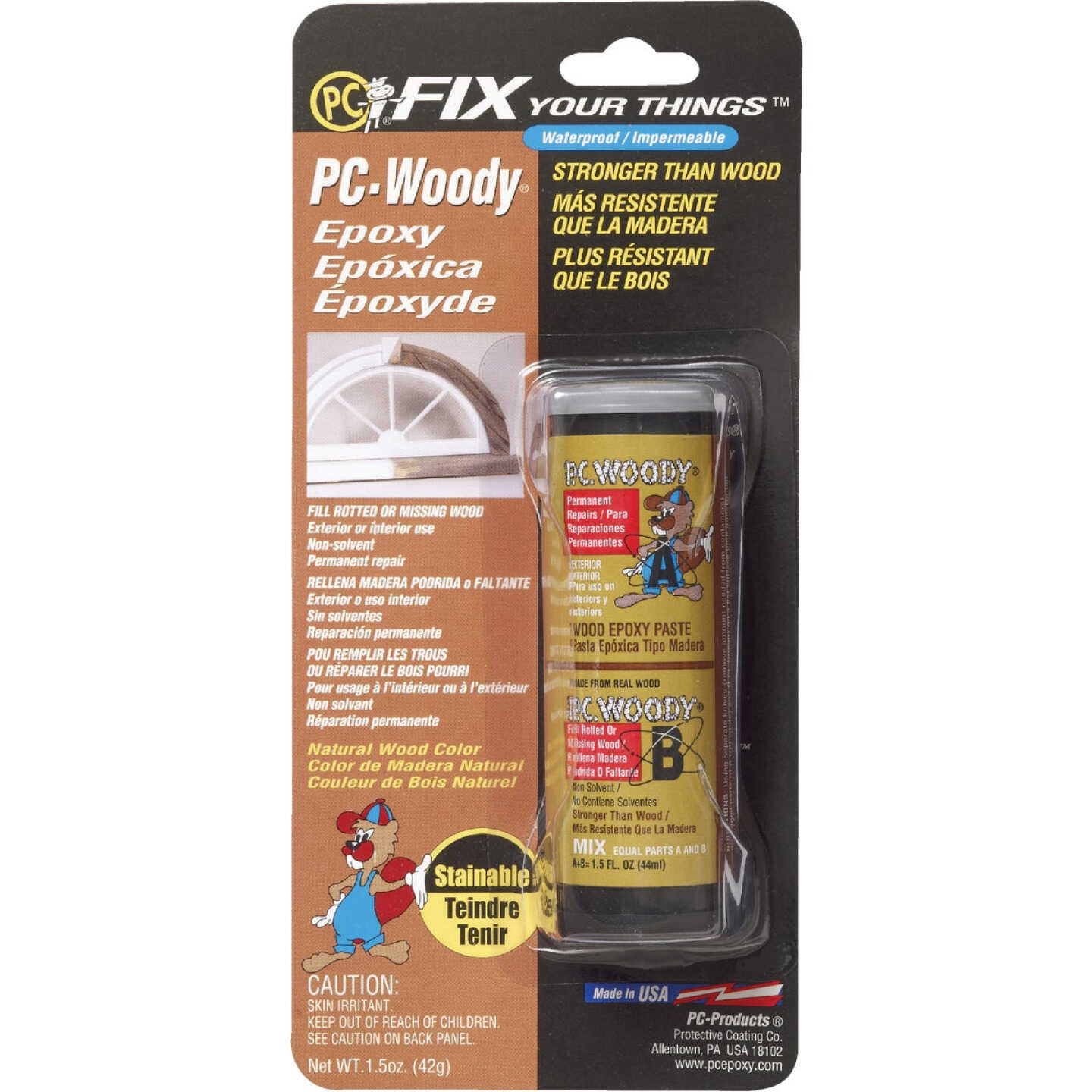 PC Woody 1.5 Oz. Wood Epoxy Paste Image 1