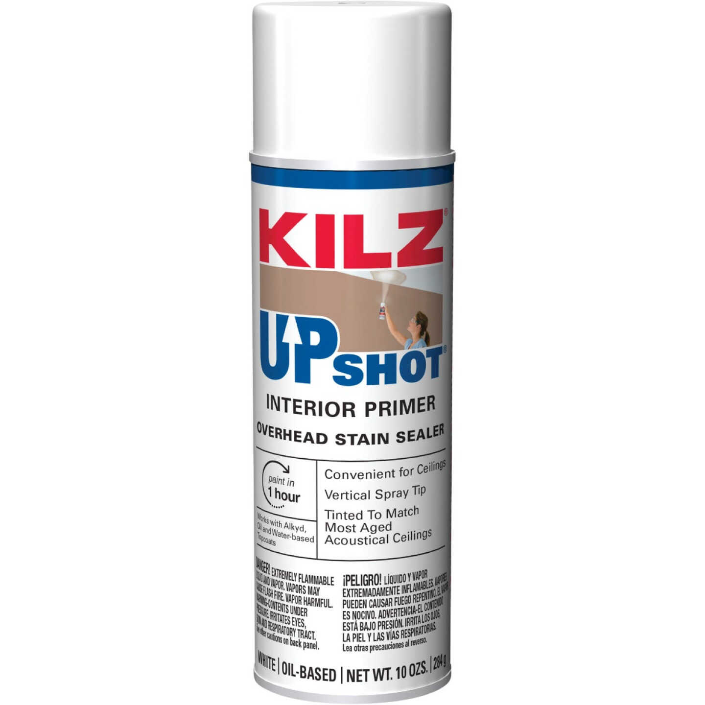 Kilz Upshot 10 Oz. Overhead Stain Sealer Spray, White Image 1