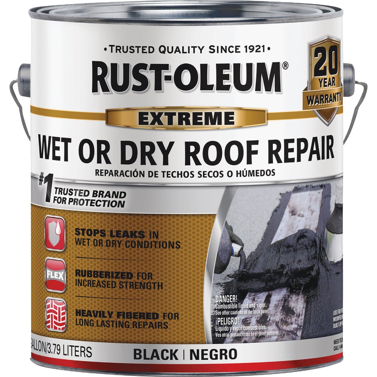 Rust-Oleum 1 Gal. Black Extreme Wet or Dry Roof Repair Image 4