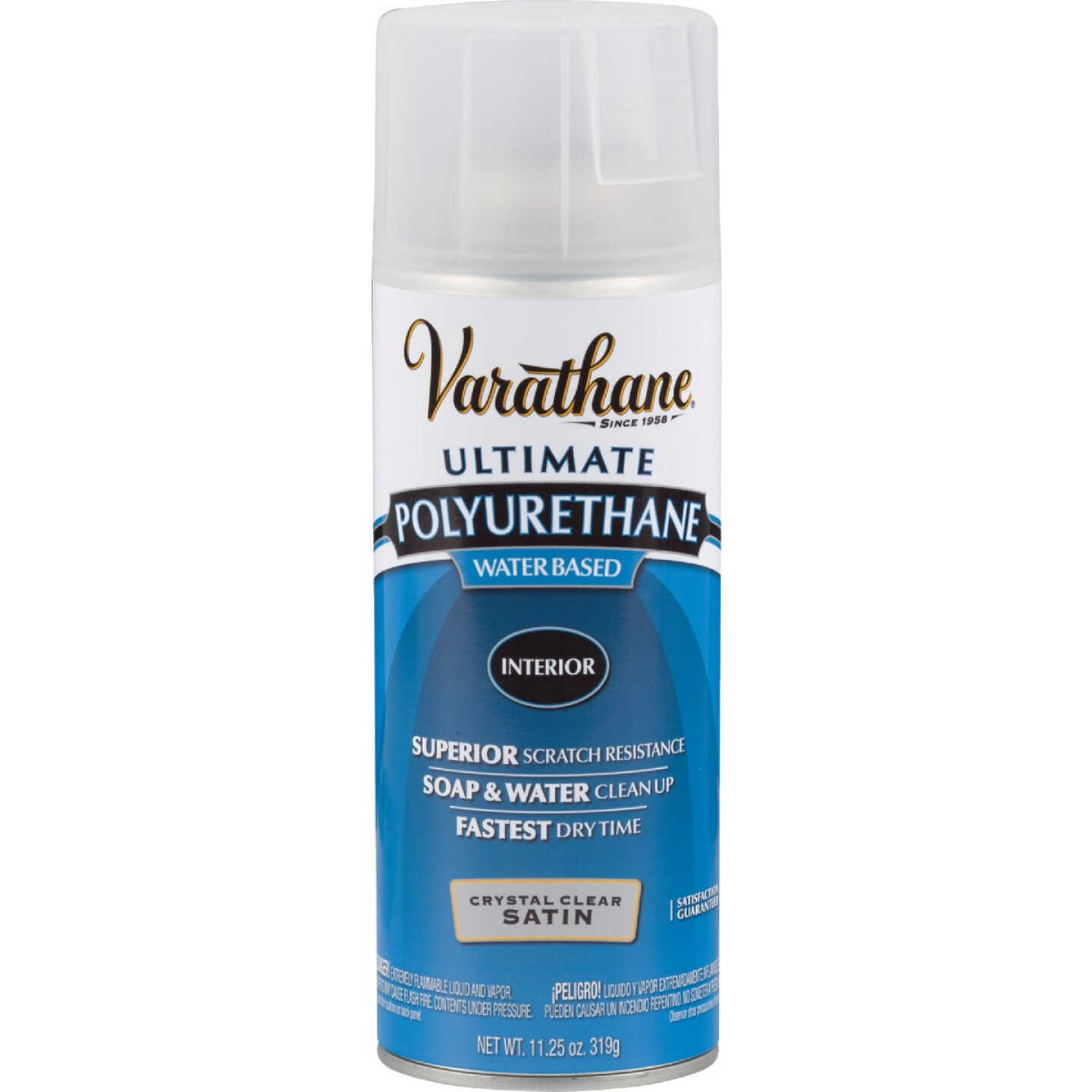 Varathane Satin Clear Interior Water-Based Spray Polyurethane, 11.25 Oz. Image 1
